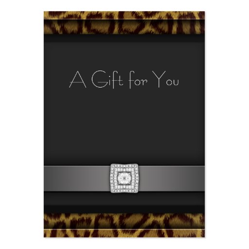 Leopard Business Gift Certificate Gift Cards Business Card Templates (front side)
