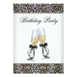 Leopard Chandelier Womans Birthday Party Personalized Announcement