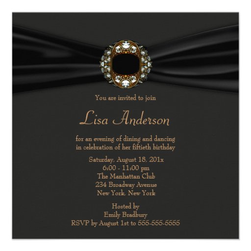 Leopard Diva Womans 50th  Birthday Party Custom Announcement