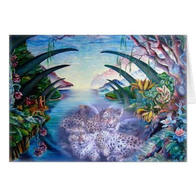 Leopard dreams cards by The_Yig