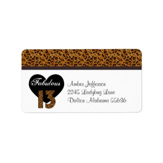 Leopard: Fabulous 13th Birthday Address Labels.