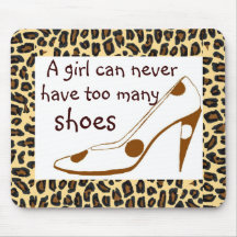 Leopard Fur and Designer High Heel Shoes Mouse Pads