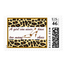 Leopard Fur and Designer High Heel Shopaholic Stamps