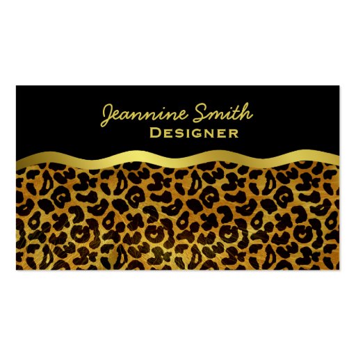 Leopard Fur Print Animal Pattern Business Cards (front side)