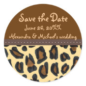 Leopard Fur Save the Date sticker