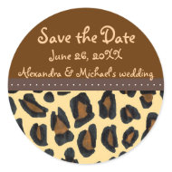 Leopard Fur Save the Date sticker