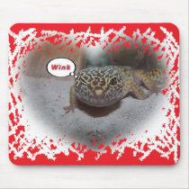 Leopard Gecko Lizard Winking Heart Mousepad by JoniceC Leopard Gecko Lizard Winking Heart Mousepad