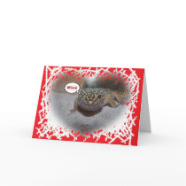 Leopard Gecko Lizard Winking Valentines Card