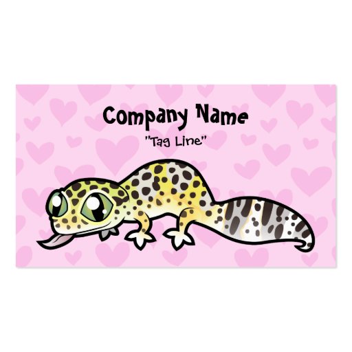 Leopard Gecko Love Business Card Templates (front side)