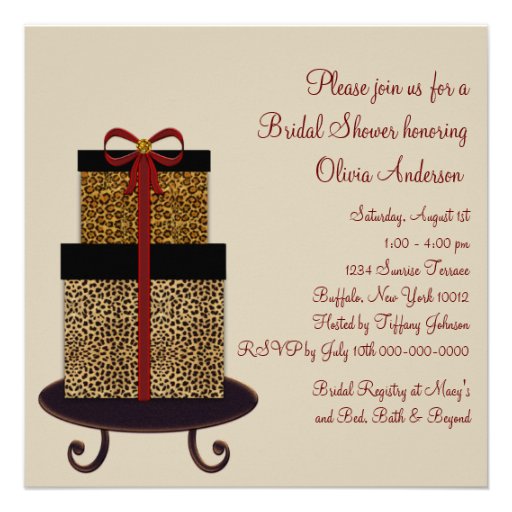 Leopard Gifts Leopard Bridal Shower Announcements