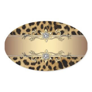 Leopard Gold Classy Jewel Envelope Seal Sticker La sticker