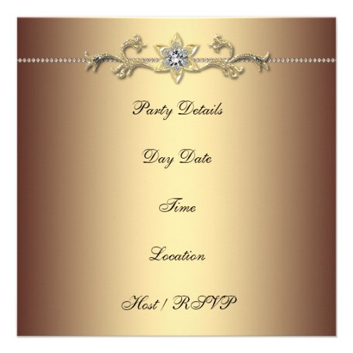 Leopard Gold Womans 50th Birthday Party Personalized Announcements
