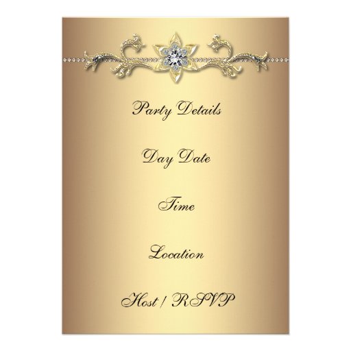 Leopard Gold Womans 50th Birthday Party Invite