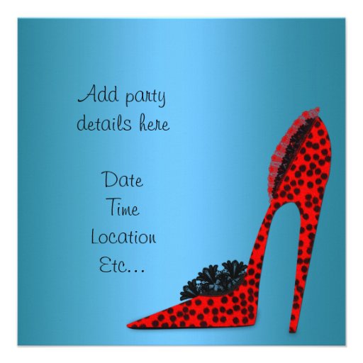Leopard High Heels Womans 21st Birthday Party Personalized Invite