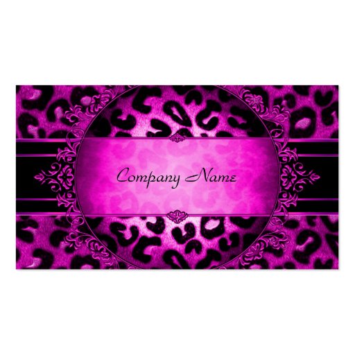 Leopard Hot Pink Black Boutique Card Elegant Business Card Template
