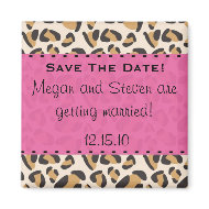 Leopard & Hot Pink Save the Date Magnets magnet