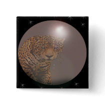 Leopard in a glass globe button by design_girl Leopard in a glass globe button