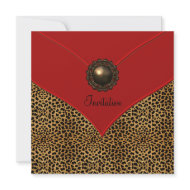 Leopard Jewel Red All Occasion Party invitation