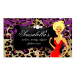Leopard Jewelry Business Card Purple Swirls Blonde