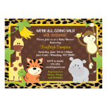 Leopard Jungle Friends Baby Shower Invitations