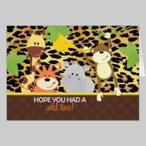 Leopard Jungle Friends Baby Shower Thank You Cards cards