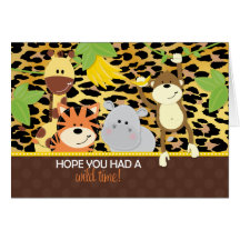 Leopard Jungle Friends Baby Shower Thank You Cards