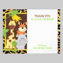 Leopard Jungle Friends Baby Shower Thank You Cards invitations