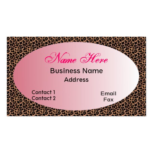Leopard Ladies Business Card (front side)