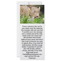 Leopard Looking at his Prey Personalized Rack Card