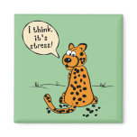 Leopard losing spots - I think it's stress Fridge Magnets