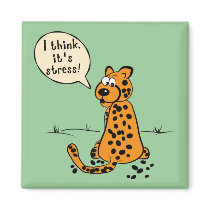 Leopard losing spots - I think it's stress Fridge Magnets