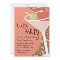 Leopard Martini Invitations