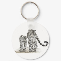 leopard mom & cub keychains by kmullarney leopard mom & cub keychains