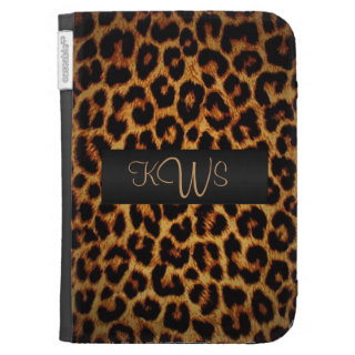 Leopard Monogrammed Kindle Folio Case