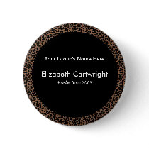 Leopard Name Tag Pinback Buttons