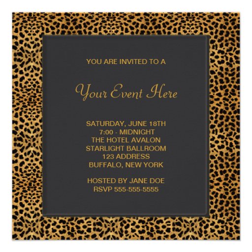 Leopard Party Custom Announcements