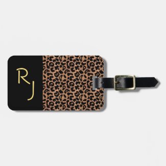 Leopard Pattern Custom Monogrammed Tag For Luggage