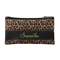Leopard Pattern Custom Personalized Cosmetic Bags