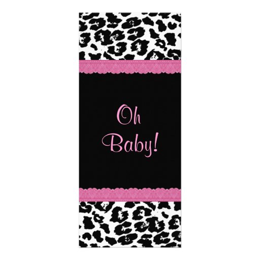 Leopard Pattern Girl Baby Shower  V12 Personalized Announcement
