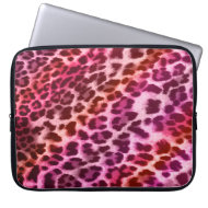 Leopard Pattern laptop sleeve Pink Orange electronicsbag