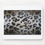 Leopard pattern, natural color fake fur closeup mouse pad