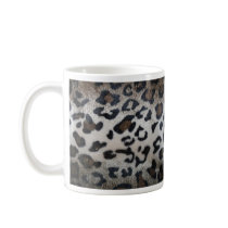 Leopard pattern, natural color fake fur closeup mugs