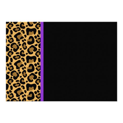 Leopard Pattern Purple Printed Ribbon Baby Shower Custom Announcement