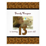 Leopard Print: 13th Birthday Invitation