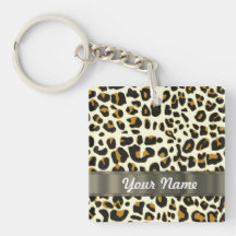 leopard print acrylic key chains