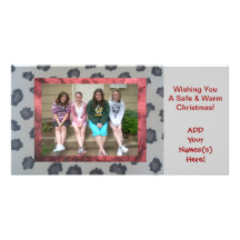 Leopard print "Add Your Photo" Christmas card! Customized Photo Card