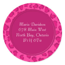 Leopard Print Address Labels Round Sticker