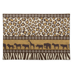 Leopard Print and African Animals Placemats