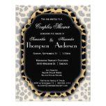 Leopard Print And Black Accent Frame Invite