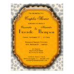 Leopard Print And Deep Yellow Accent Frame Invite